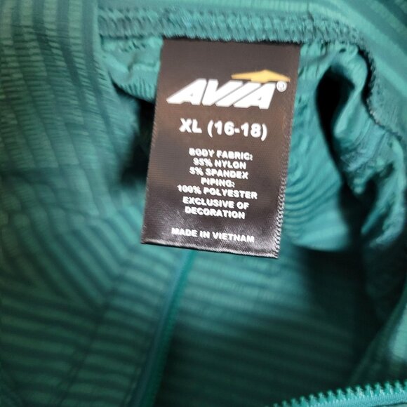 Avia Womens Tennis Jacket Teal Cistern Size XL (16-18) Rutch Sleeves NWT Stripes - Picture 6 of 6